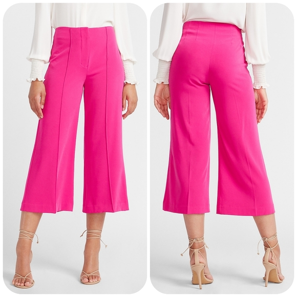 High Waisted Cropped Wide Leg Pant 